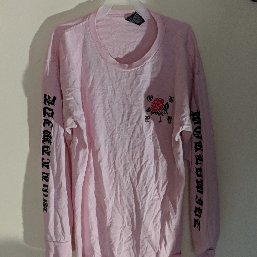 Pink Obey Rose Love long Sleeve